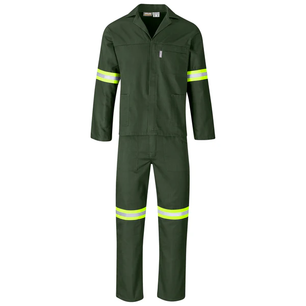 Olive Acid Resistant Polycotton Conti Suit with Reflective Tape