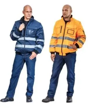DROMEX Orange/Navy HIVIZ Reflective Thermal Bunny Jacket