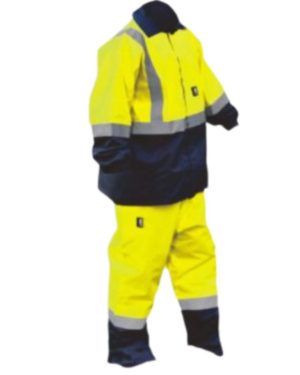 Rainsuit 2 Tone Lime and Navy – 300D Oxford PU Coated