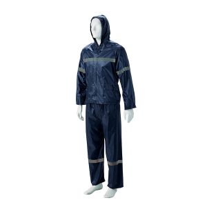 PIONEER NAVY Reflective Rubberised Rain Sui