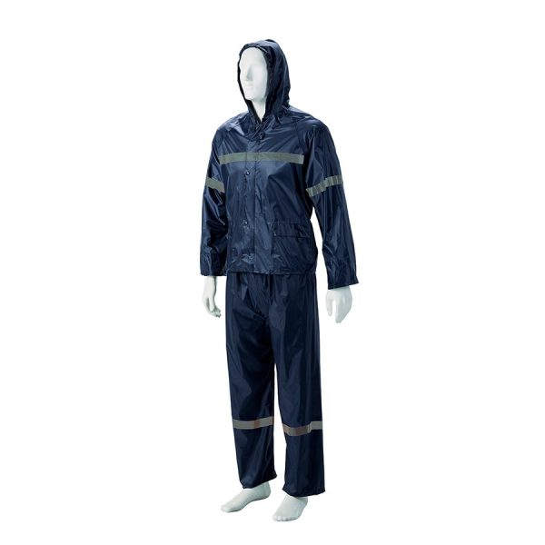 PIONEER NAVY Reflective Rubberised Rain Sui