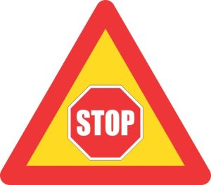 TW302 - Temporary Traffic Stop Control Ahead Road Sign