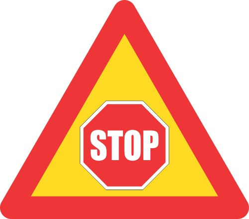TW302 - Temporary Traffic Stop Control Ahead Road Sign