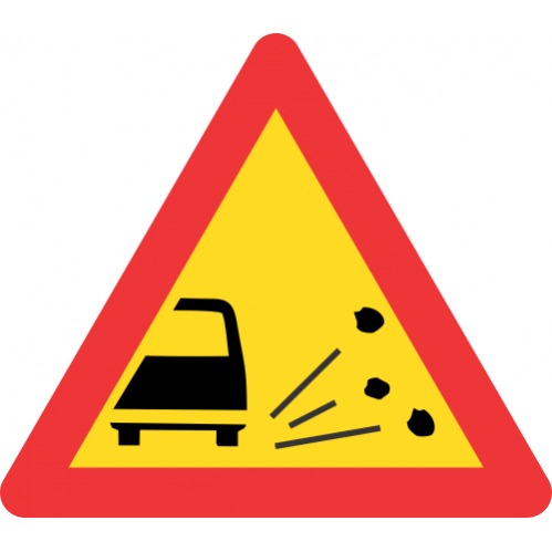 TW338 - Temporary Loose Stones Road Sign