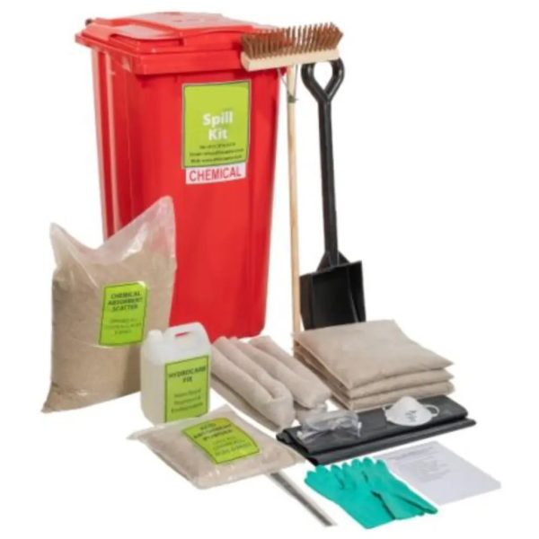 240L Chemical/Acid Wheelie Bin Spill Kit