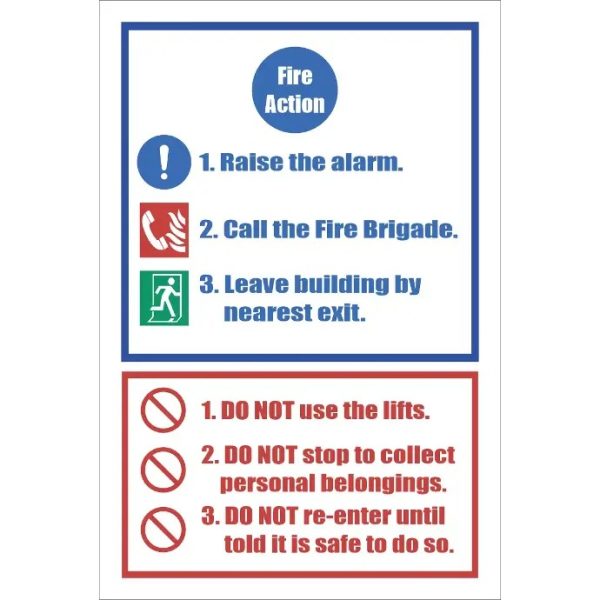 FR29 - Fire Action Safety Sign VI