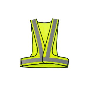 LIME REFECTIVE BIB WITH ADJUSTABLE VELCRO ATTATCH MINING STYLE