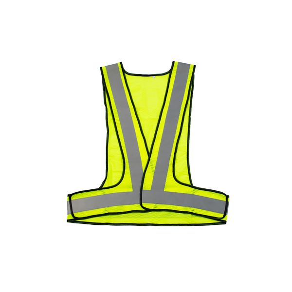 LIME REFECTIVE BIB WITH ADJUSTABLE VELCRO ATTATCH MINING STYLE