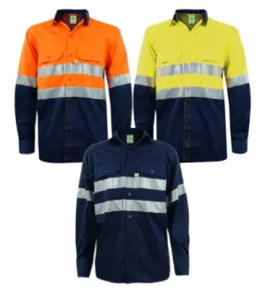 DROMEX reflective ORANGE/NAVY OR LIME/NAVY or NAVY ventilated long sleeve shirt Size S 3XL
