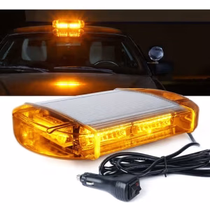 Magnetic Mount Amber Orange COB LED Strobe Flash Vehicle Roof Top Light Bar.