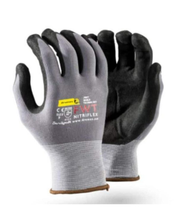 NITRIFLEX Black Sanitized PALM nitrile coated 8 11