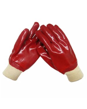 RED PVC KNIT WRIST STD GLOVES