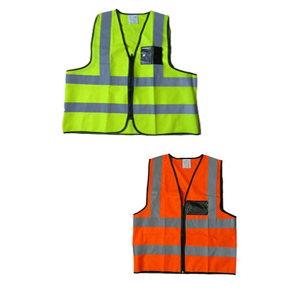 Reflective-Vest-with-Zip-and-ID-Pocket Dromex LIME MESH Vest ZIP ID WHITE PVC Tape Small to 3X Large