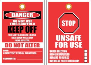 danger scaff STU5 - Danger Keep Off Scaffold Tag