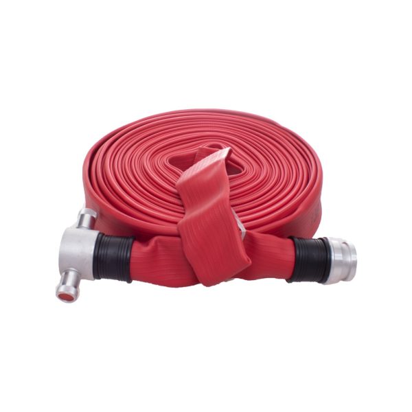lanyard Layflat Hose 65mm x 30m c/w Couplings 13 Bar (Red)