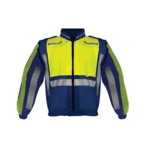 METRO REFLECTIVE JACKET DETACHABLE SLEEVE LIME/NAVY