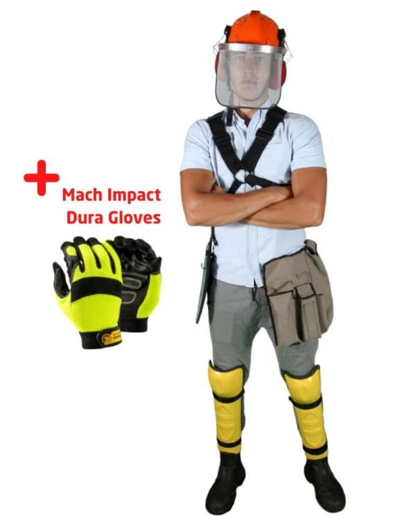 Brush Cutting Kit, Includes Helmet, Harness, Vibration Gloves, Pouch and Fibreglass Shin Guards