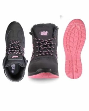 Ella, Jasmine,Smooth Leather, Ladies Safety Boot, Black/Pink
