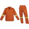 2 Piece Orange Work Suit With Reflective Arms And Legs